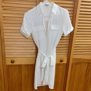 Express Classic White Shirt Dress